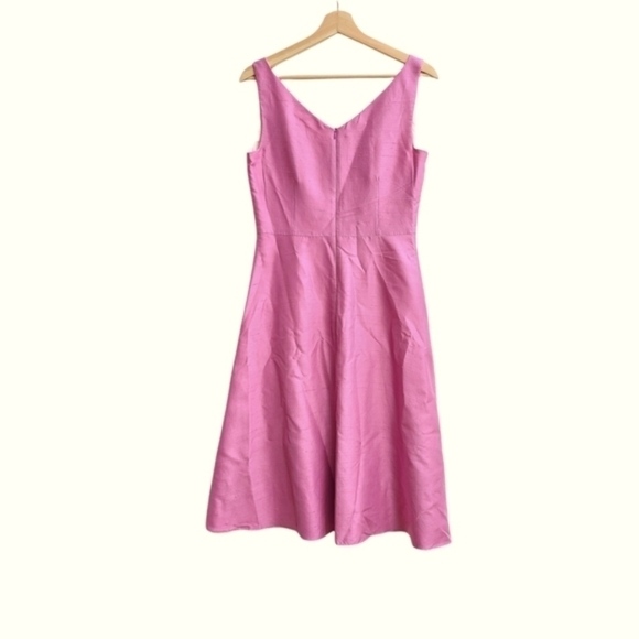100% Silk Classic A-line Lynn Lugo Dress in Pink, Made in USA, Size Small - Picture 2 of 9